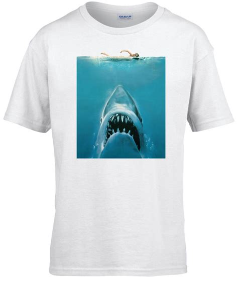 Jaws Classic Movie Poster Kids Childrens T Shirt High Etsy Uk