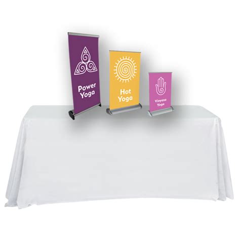Table Top Retractable Roll Up Banner Stand 33 With Vinyl Print