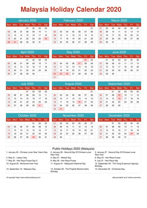 2024 January Calendar Malaysia Holiday Free Printable August 2024