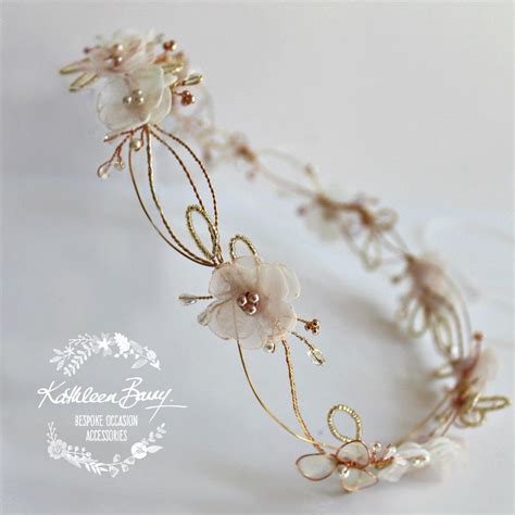 Jamie Rose Gold Blush Pink Headband Wreath Floral Crown Circlet