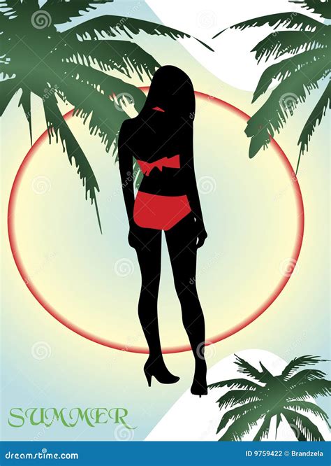 Girl On The Beach Stock Vector Illustration Of Model