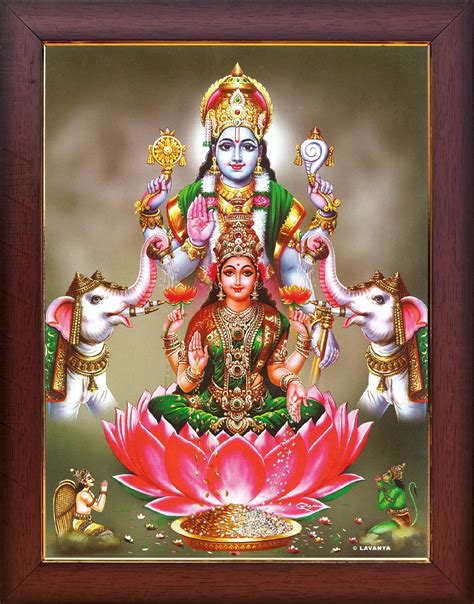 Buy Garuda Photos God Sri Maha Vishnu Lakshmi Photo Frame Laxmi Devi Vishu Murti Mahavishnu