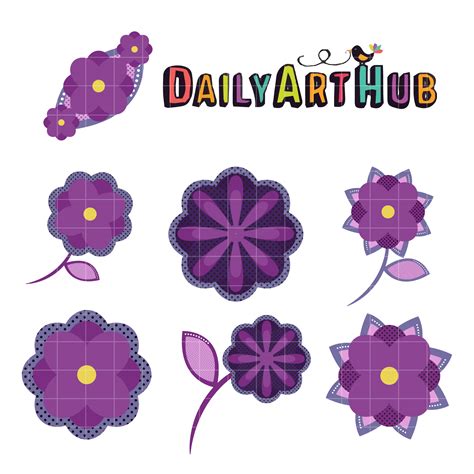 Flower Elements Clip Art Set Daily Art Hub Graphics Alphabets And Svg