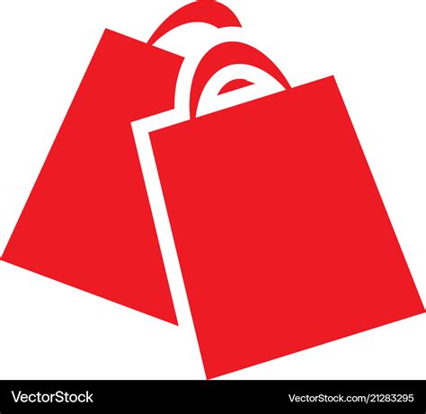Red Shopping Bag Retail Logo Design Template Vector Image