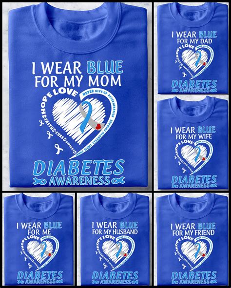 Personalized I Wear Blue Diabetes Awareness Shirt Diabetes Etsy