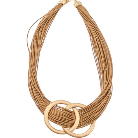 Tan Multi Strand Leather Necklace Womens Jewellery Australia Afterpay