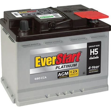 Everstart Platinum Agm Automotive Battery Group Size H5 12v 680 Cca