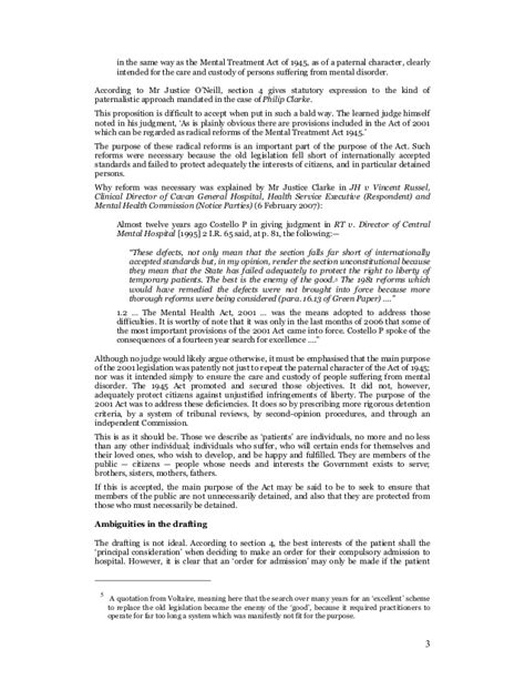 The mental health act has signicant implications for those whose lives it touches — those who receive involuntary treatment under the act, their families, the public and those who use the act. Mental health act 2001 republic of ireland - part i