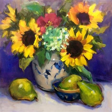 Daily Paintworks Loving Those Sunflowers Original Fine Art For