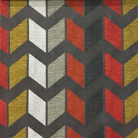Ziba Chevron Pattern Modern Texture Cotton Blend Upholstery Fabric By