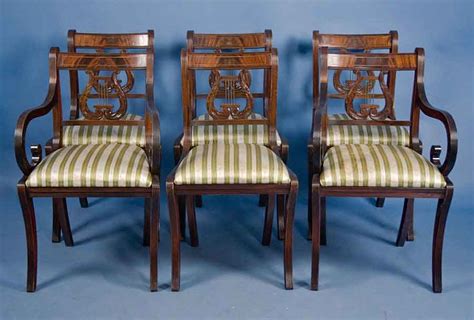 Mahogany upholstered dining chairs are designed here for those who want comfort when seated regarding our shield back dining room chairs, they possess a mahogany back in the shape of a. Set of 6 Flame Mahogany Dining Chairs For Sale | Antiques ...