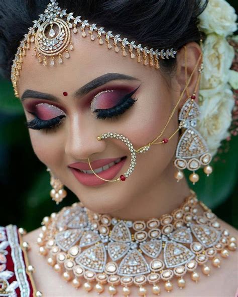 Beautiful Bridal Nose Ring Design For Traditional Wedding The Odd Onee Indian Bride Makeup