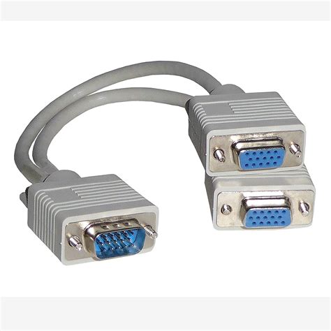 Vga to vga computer cable with adaptor 5mtr antsig ap692gb. VGA Splitter Cable 1 Computer To Dual 2 Monitor Adapter Y ...
