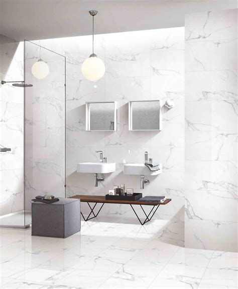 Carrara White Porcelain Bathroom Wall Tiles Indoor 30 X 60