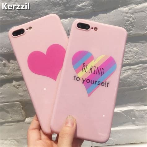 Kerzzil Cute Glossy Love Heart Phone Case For Iphone 8 7 Flamingos
