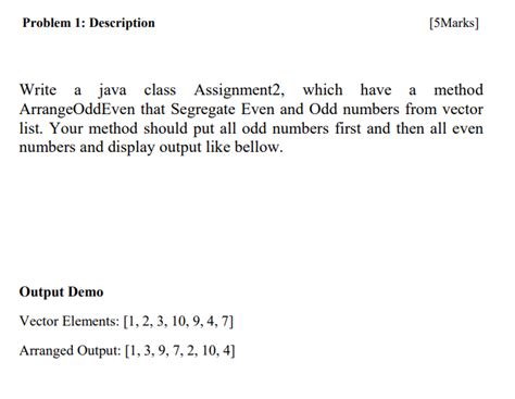 Solved Problem Description Marks Write A Java Class Chegg