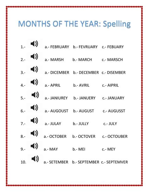 The Months Of The Year Interactive And Downloadable Worksheet You Can