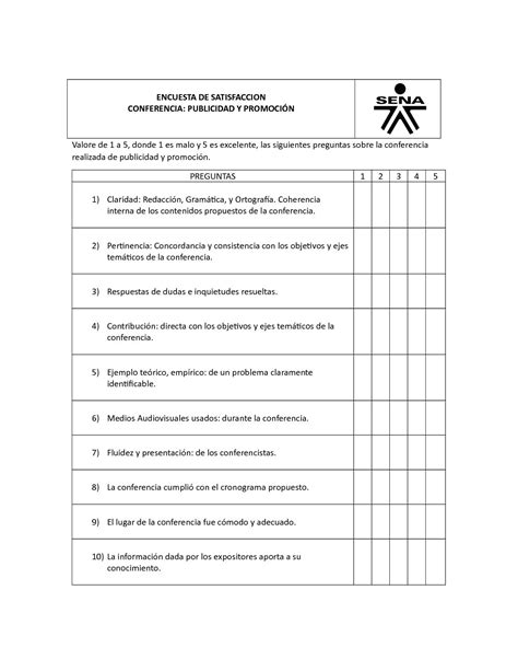 Ejemplos De Cuestionarios De Satisfaccion Respuestas Riset