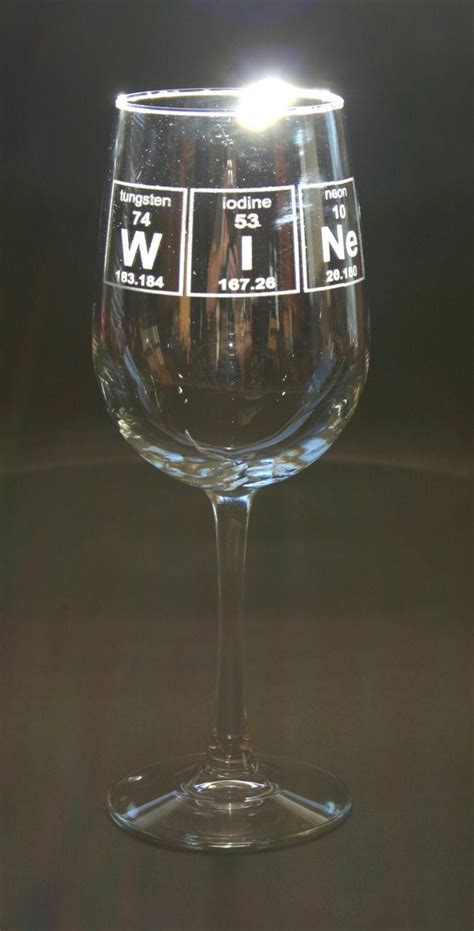 Wine Periodic Table Wine Glass Engraved Wine Glass Etched Wine Etsy
