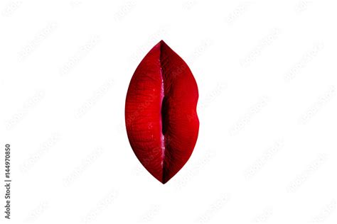 Womens Vagina Or Labia Sexy Concept From Lips With Make Up Vertical