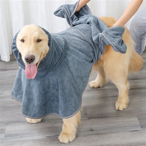 Dog Bathrobe Super Absorbent Pet Dog Cat Bath Towel For Small Medium