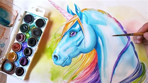 Watercolor Painting Ideas Easy Simple Unicorn Painting James Whitstucki