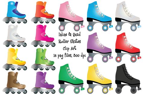 Inline And Quad Roller Skate Clip Art By Me And Ameliè Thehungryjpeg