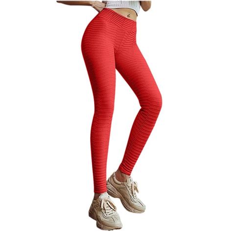 Vbnergoie Women Pure Color Exercise To Lift High Waist Tight Yoga Pants