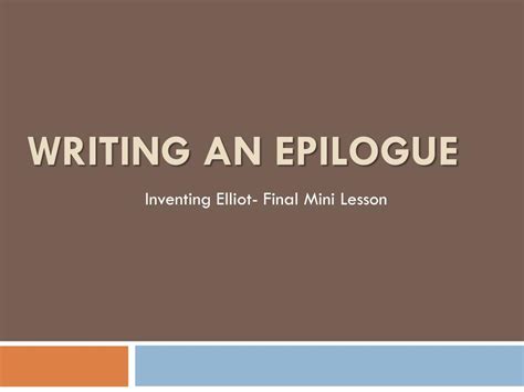 PPT - Writing an Epilogue PowerPoint Presentation, free download - ID ...