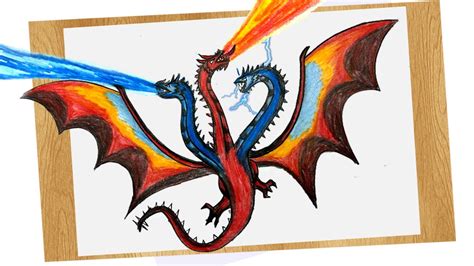 Draw Three Headed Hydra Dragon I Ice Fire And Thunder Dragon Drawing