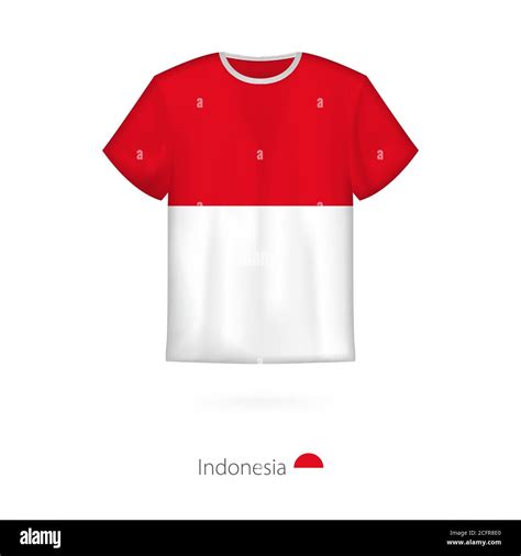 T Shirt Design With Flag Of Indonesia T Shirt Vector Template Stock