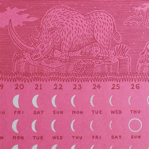An Elegant 2017 Letterpress Lunar Calendar By Alec Thibodeau Presuntoslog