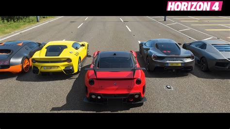 FH Greatest Drag Race Gt R R Huracan P Spider S Laferrari Chiron Agera Rs YouTube