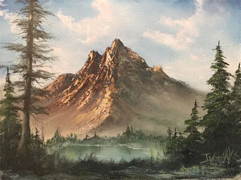 Mountain Lake Painting By Justin Wozniak Pixels