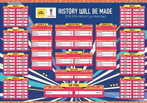 World Cup Wallchart Download Yours For Russia 2018 Bbc Sport