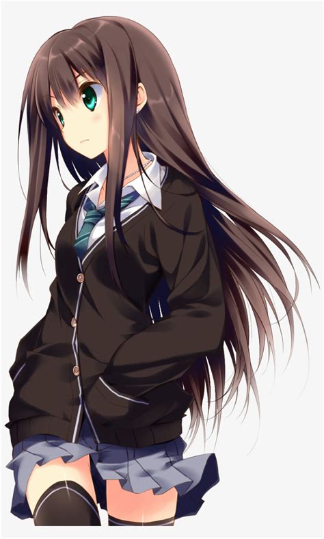 Download Alexis Knight Anime Girl With Brown Hair And Blue Eyes Png