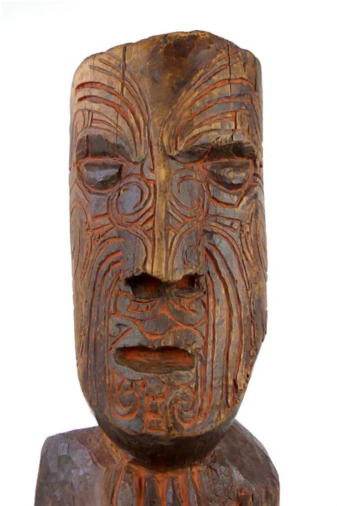 Large old and rare Maori Teko Teko on base New Zealand | Etsy