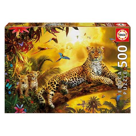 Puzzle 500 Pièces Léopard Avec Ses Petits Educa King Jouet Puzzles