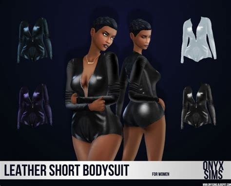 Female Leather Short Bodysuit At Onyx Sims Sims 4 Updates