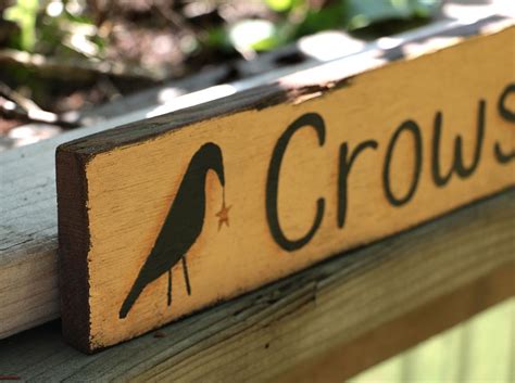 Crows Wooden Sign With Star By Our Backyard Studio In Mill Creek Wa