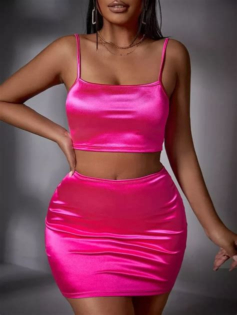 cami crop top crop tops two piece outfit two piece skirt set going out looks y2k outfit