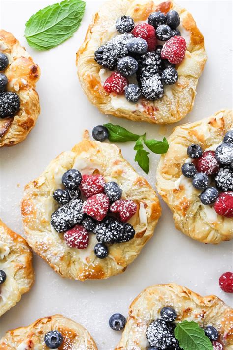 Triple Berry Cream Cheese Puff Pastry Tarts Fettys Food Blog