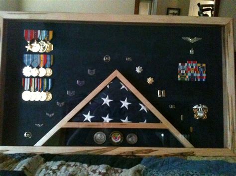 Hand Crafted Military Retirement Shadowbox By Vintage Woodworks Of