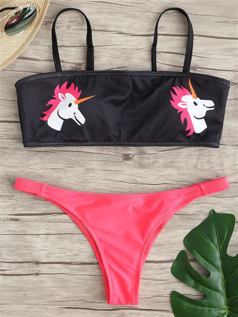 Women Bikini Swimwear Swimsuit Beach Suit Biquini Bathing Suits Unicorn Bandeau Cheeky Low