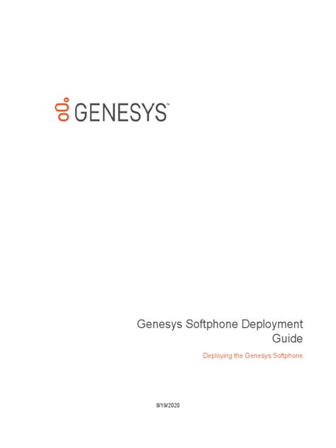 Genesys Softphone Deployment Guide Pdf Parameter Computer