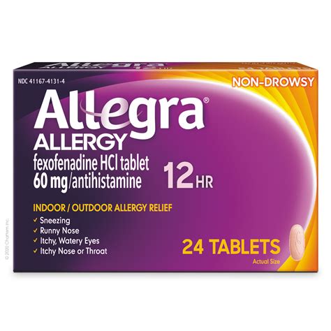 Allegra Adult 12hr Tablet 24 Ct 60 Mg Allergy Relief