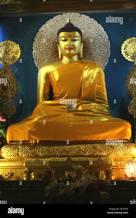 Statue Of Buddha Mahabodhi Temple Bodhgaya Bihar India Stock