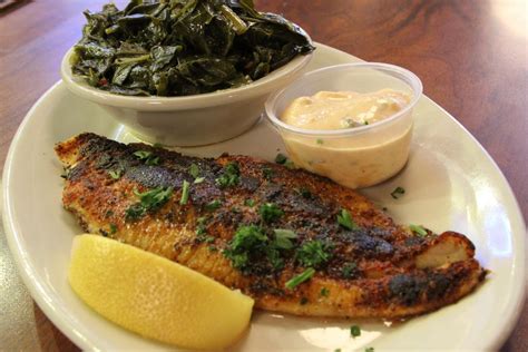 Place the fillets on a baking sheet. Blackened Catfish & Collard Greens at Howe's Bayou. | Healthy eating, Collard greens, Blackened ...