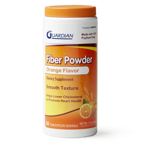 Natural Psyllium Fiber Powder Supplement Orange 13oz 1ct