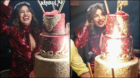 Desi Girl Always Priyanka Chopra Gives A Twist To Her Fiery Red Birthday Outfit By Donning
